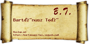 Bartánusz Teó névjegykártya